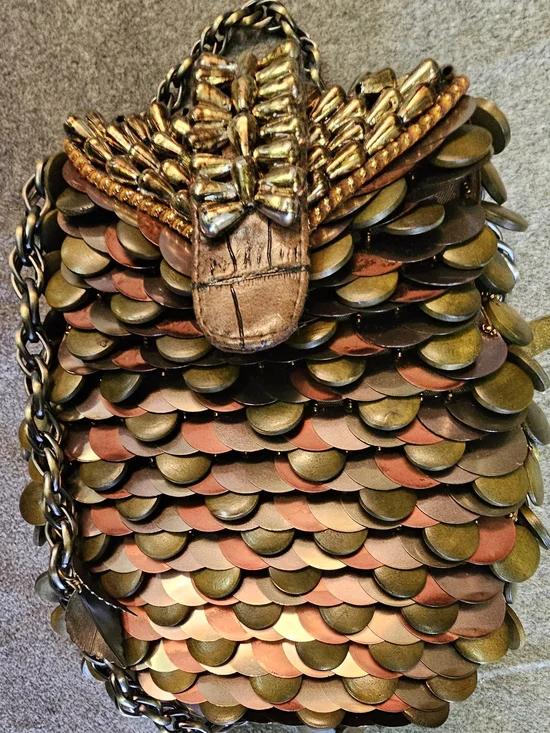 Mary Frances Owl Embellished Crossbody Purse with Dustbag - Brown & Gold - Picture 8 of 9